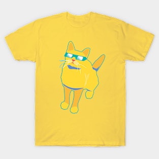 Solar Eclipse Cat Wearing Eclipse Glasses Cosmic Event T-Shirt